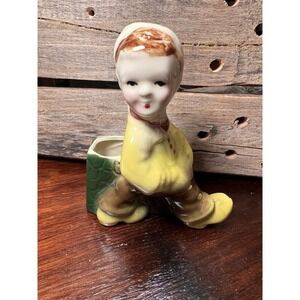 Vintage Mid‎ Century MCM USA Art Planter Boy by Well  Decor Kitschy